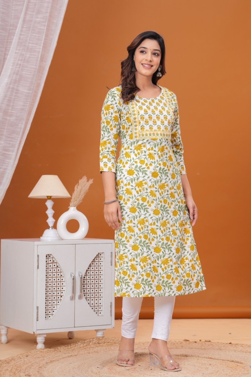 Pure Sanganeri Cotton Print Kurti - Yanchi