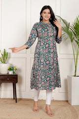 Pure Sanganeri Cotton Print Kurti with Katha Work - Yanchi