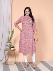 Pure Sanganeri Cotton Print Kurti with Katha Work - Yanchi