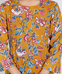 Pure Sanganeri Cotton Print Kurti with Katha Work - Yanchi