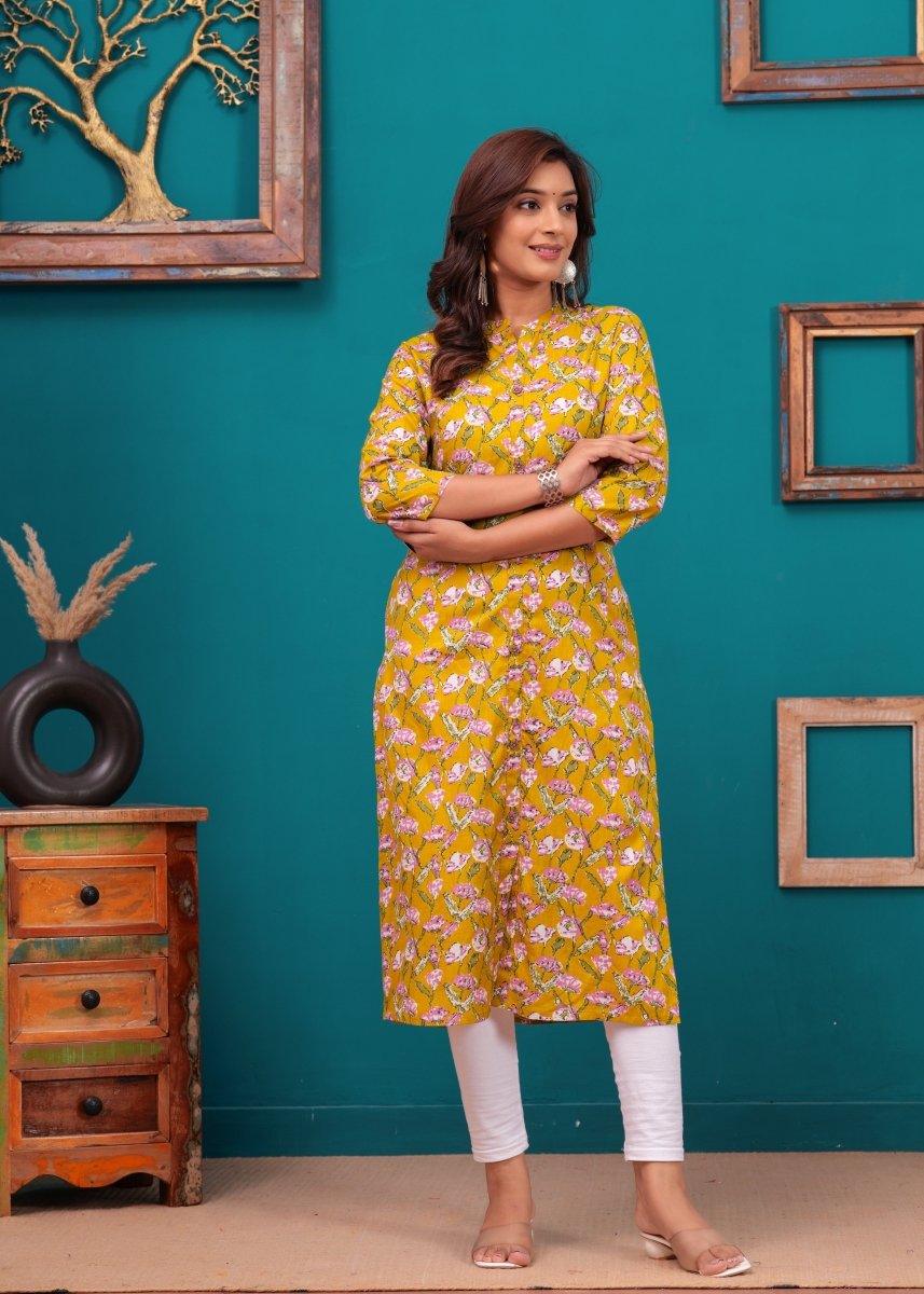 Pure Sangeri Cotton Print Kurti - Yanchi