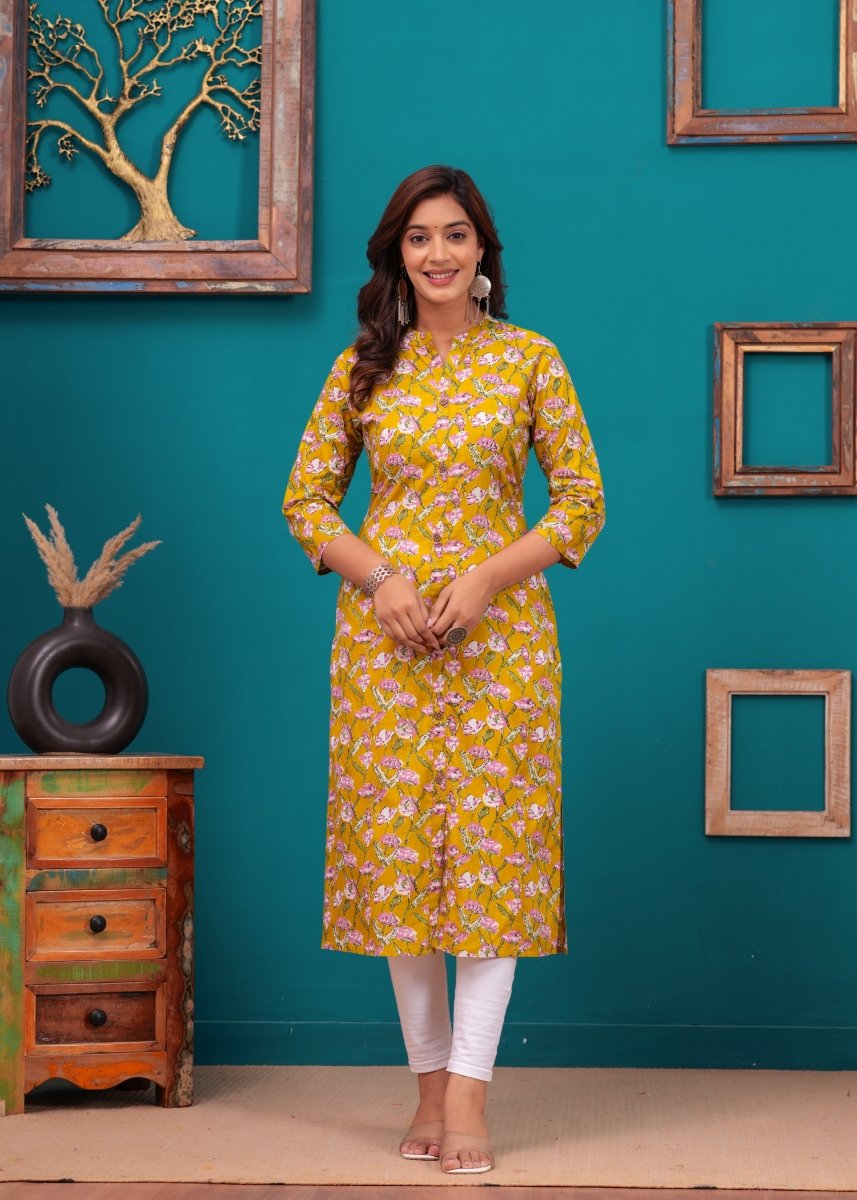 Pure Sangeri Cotton Print Kurti - Yanchi