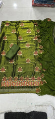 Pure Skylon Suit Set with Cutdana Work - Yanchi
