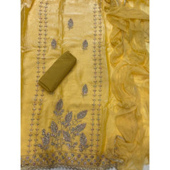 Pure Skylon Suit Set with Cutdana Work - Yanchi