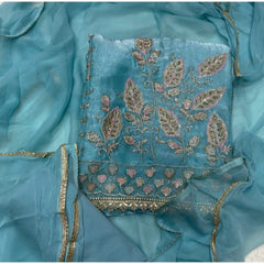 Pure Skylon Suit Set with Cutdana Work - Yanchi