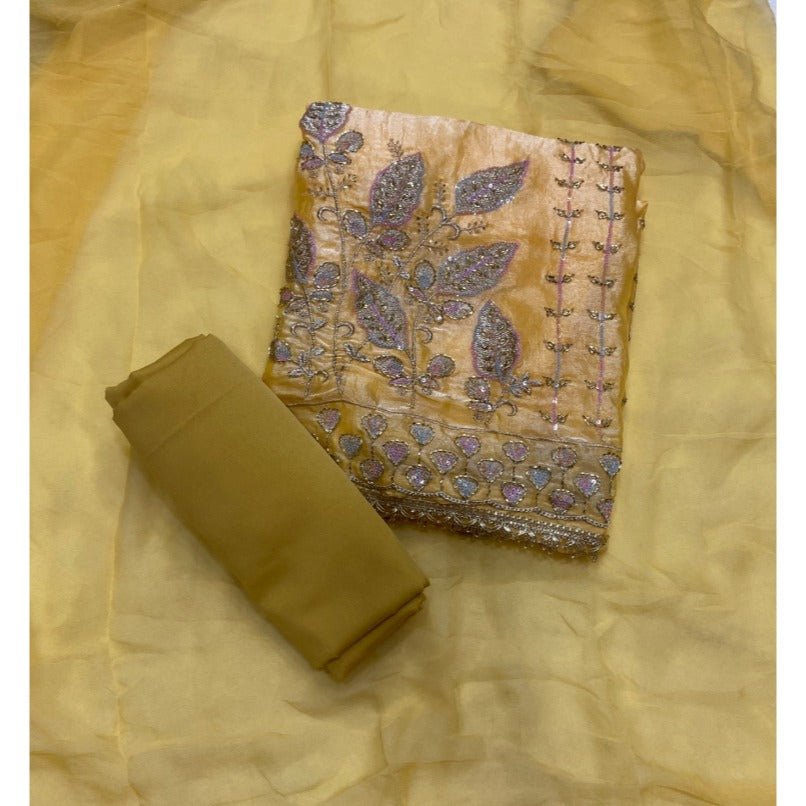 Pure Skylon Suit Set with Cutdana Work - Yanchi