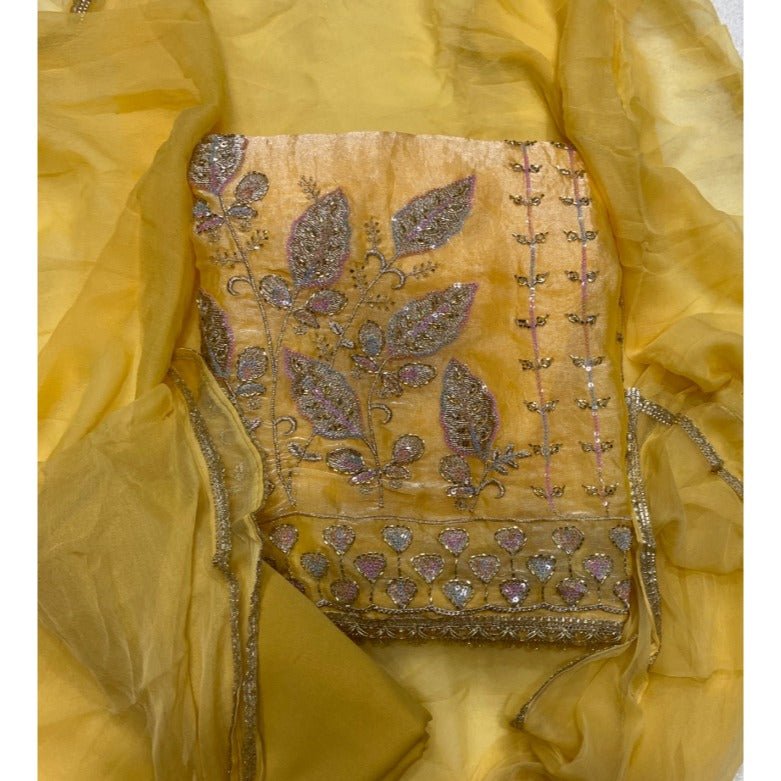 Pure Skylon Suit Set with Cutdana Work - Yanchi