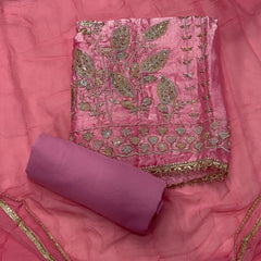 Pure Skylon Suit Set with Cutdana Work - Yanchi