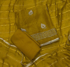Pure Skylon Suit Set with Cutdana & Zari work - Yanchi