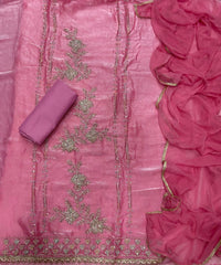 Pure Skylon Suit Set with Cutdana & Zari work - Yanchi