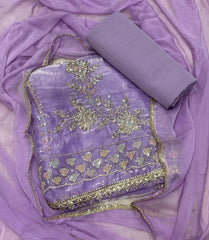 Pure Skylon Suit Set with Cutdana & Zari work - Yanchi