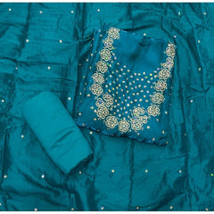 Pure Skylon Suit Set with Zari & sequence Work - Yanchi