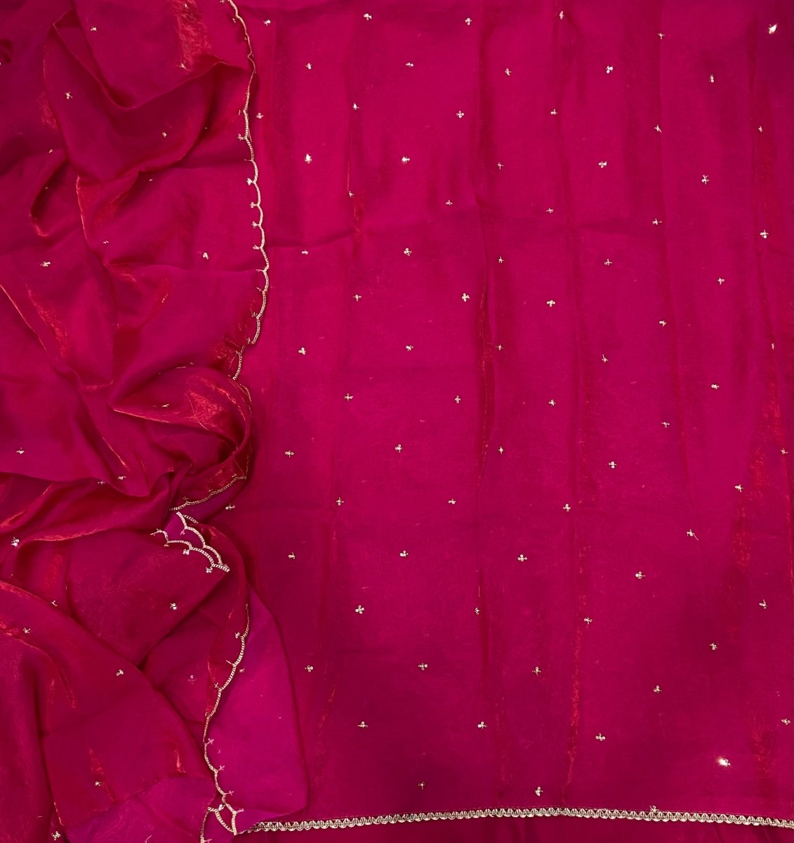 Pure Skylon Suit Set with Zari & sequence Work - Yanchi