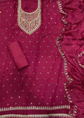 Pure Skylon Suit Set with Zari & sequence Work - Yanchi