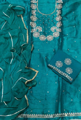 Pure Viscose Burberry Suit Set with Sequence & Zari Thread Work - Yanchi