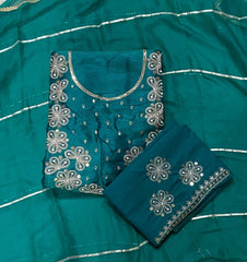 Pure Viscose Burberry Suit Set with Sequence & Zari Thread Work - Yanchi