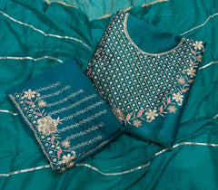 Pure Viscose Burberry Suit Set with Sequence & Zari Thread Work - Yanchi