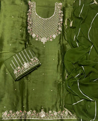 Pure Viscose Burberry Suit Set with Sequence & Zari Thread Work - Yanchi