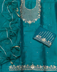 Pure Viscose Burberry Suit Set with Sequence & Zari Thread Work - Yanchi