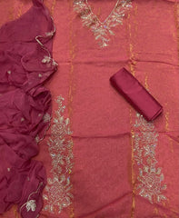 Pure Viscose Burberry Suit Set with Sequence & Zari Thread Work - Yanchi