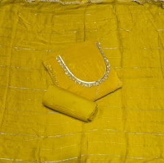 Radiant Gold Crush Crunchy Beads Work Suit Set - Yanchi