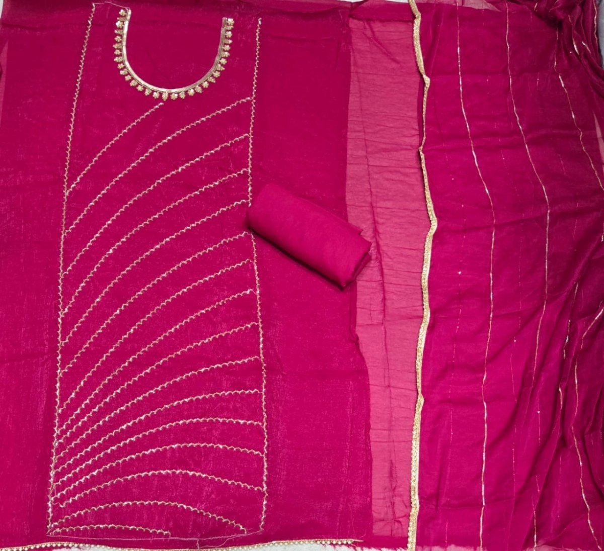 Radiant Gold Crush Crunchy Beads Work Suit Set - Yanchi