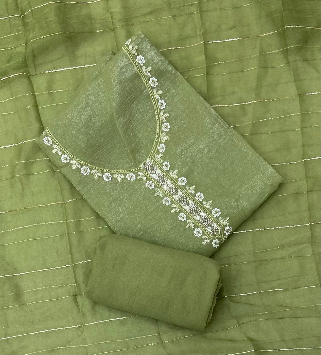 Radiant Gold Crush Crunchy Beeds Work Suit Set - Yanchi