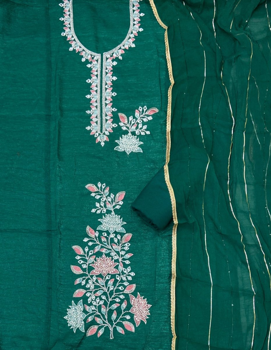 Radiant Gold Crush Crunchy Beeds Work Suit Set - Yanchi