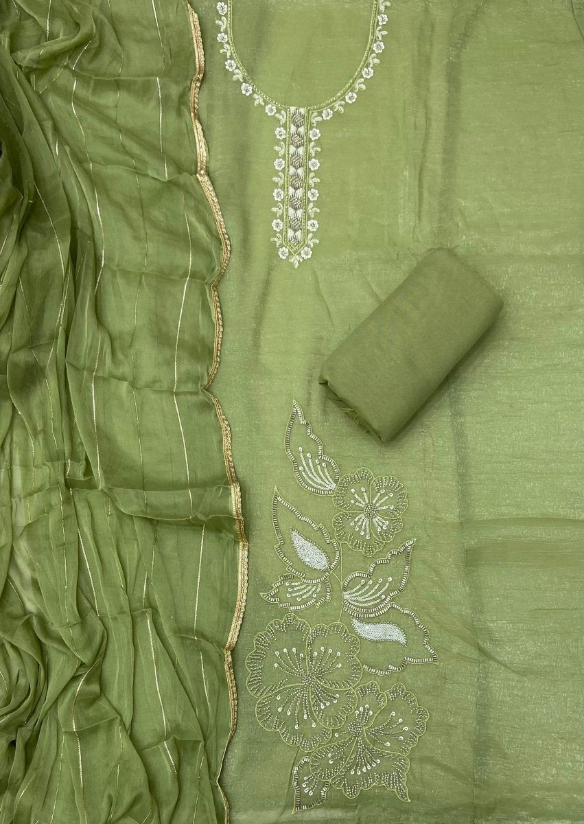 Radiant Gold Crush Crunchy Beeds Work Suit Set - Yanchi