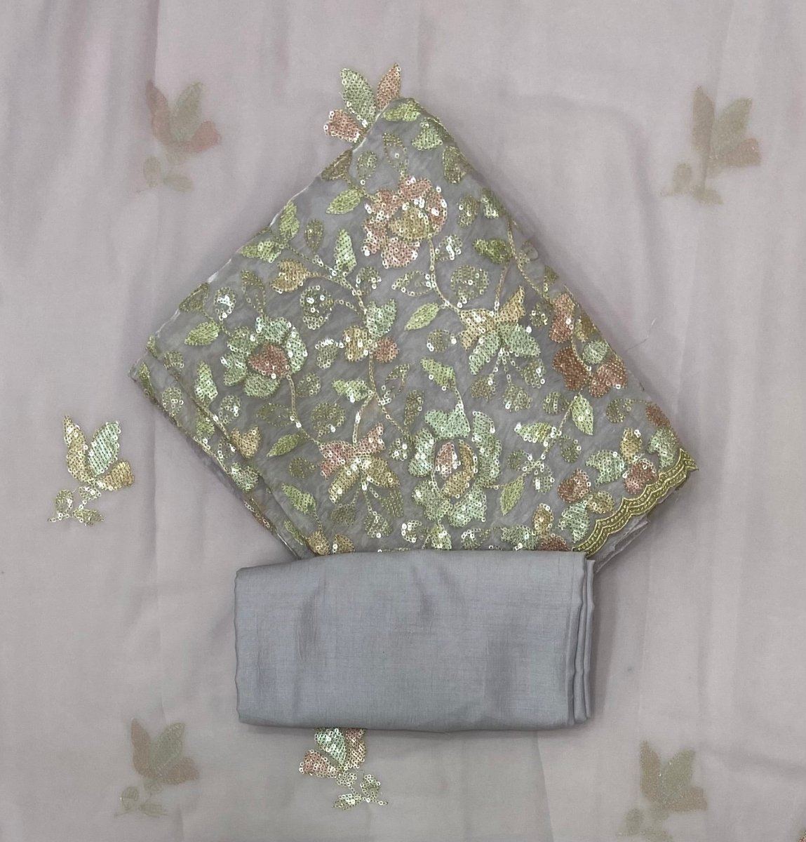 Radiant Gold Crush Suit Set With Heavy Sequins Work - Yanchi