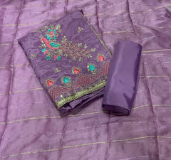 Radiant Gold Crush Suit Set with Zari Thread & Sequins Work - Yanchi