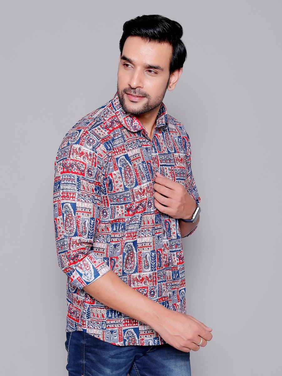 Sanganeri Pure Cotton Men’s Shirt - Yanchi