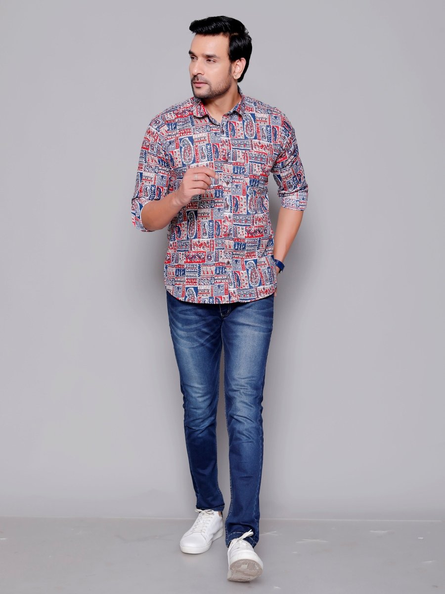 Sanganeri Pure Cotton Men’s Shirt - Yanchi