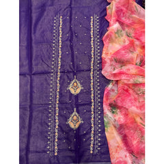 Classy Shimmer Suit Set with Zari Work