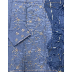 Classy Organza suit set with Bottom Work