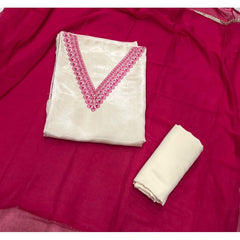 Classy Organza suit set with Thread Work