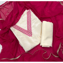 Classy Organza suit set with Thread Work