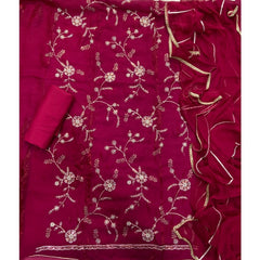 Crush Silk Suit Set with Zari & Sequins Work