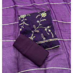 Crush Silk Suit Set with Zari & Sequins Work