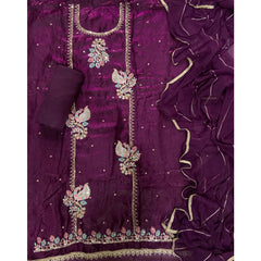 Classy Organza suit set with Mirror Work