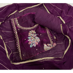 Classy Organza suit set with Mirror Work
