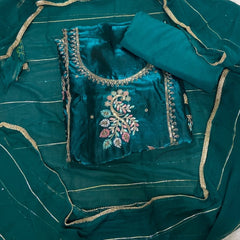 Classy Organza suit set with Mirror Work