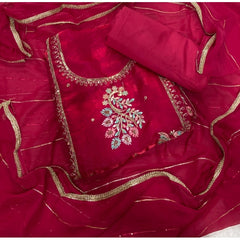 Classy Organza suit set with Mirror Work
