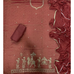 Fancy Shimmer Suit Set with Zari & Sequins Work