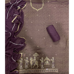 Fancy Shimmer Suit Set with Zari & Sequins Work