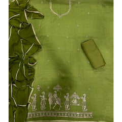 Fancy Shimmer Suit Set with Zari & Sequins Work