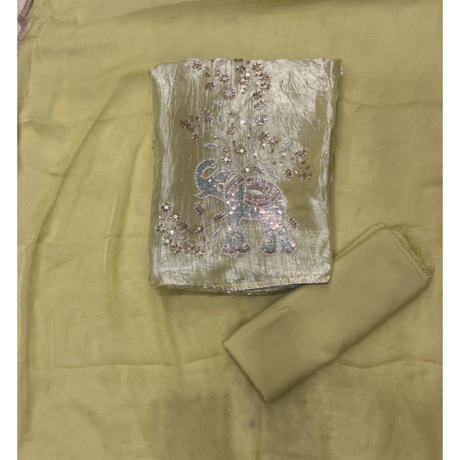 Glass Organza Silk Embroidery Suit Set