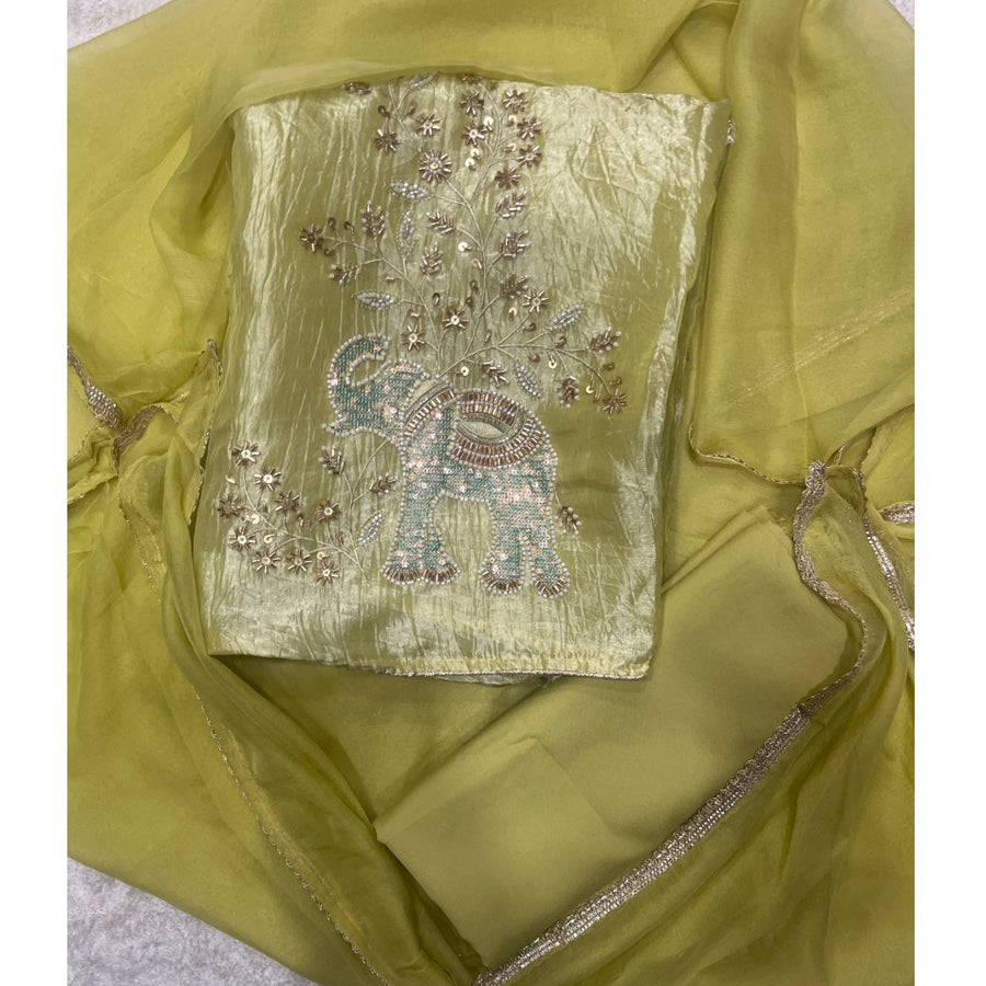 Glass Organza Silk Embroidery Suit Set