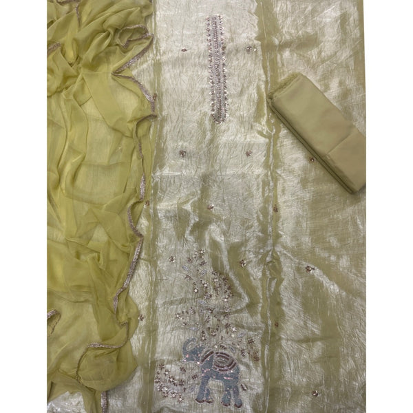 Glass Organza Silk Embroidery Suit Set