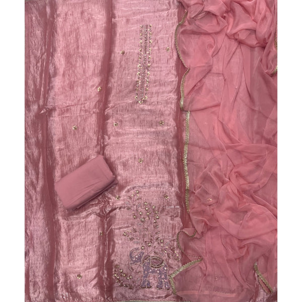 Glass Organza Silk Embroidery Suit Set